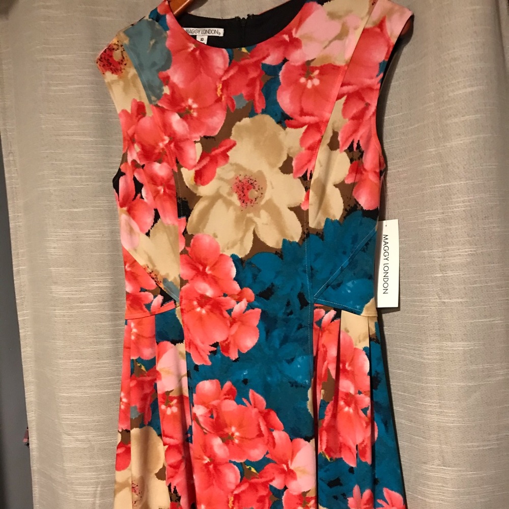 Maggy London Floral Dress Size 10 BNWT